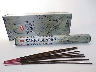 WHITE SAGE von HEM BIG PACK 6x 20 RäucherSTÄBCHEN Original Incense weißer Salbei