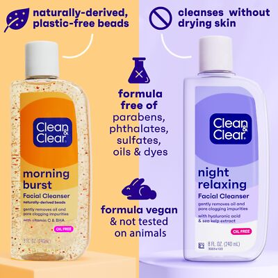 Clean & Clear 2-Pack Day and Night Face Cleanser Citrus Morning