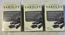 Lot of 3 Yardley London Activated Charcoal Bath Bar Soap 4.25 Ounce Bars