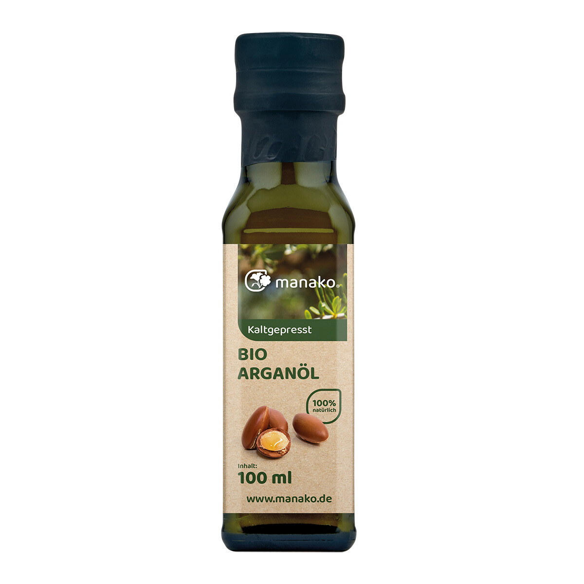 manako BIO Arganöl, geröstet, kaltgepresst, 100 ml Glasflasche