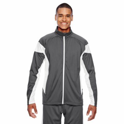 Team 365 Mens Elite Performance Jacket XS Gray Full Zip Active Sport Athletic