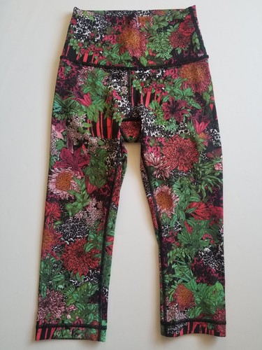 Lot Lululemon Wunder Under HR Crop Pant Final Lap Tank Top Sz 2 Zen Garden Black - Picture 13 of 18