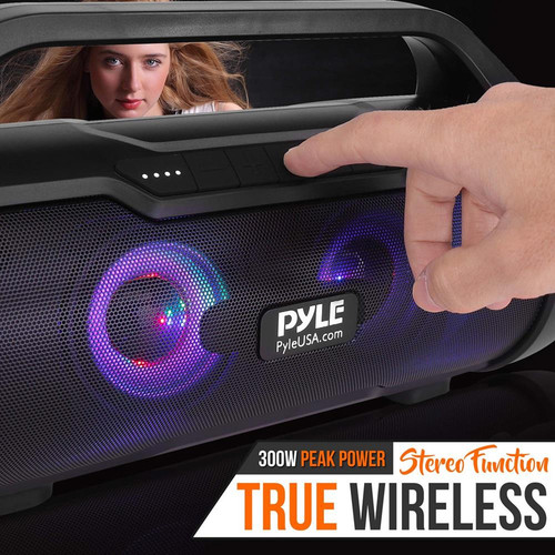 Pyle PBMWP185 500 W Portable Bluetooth Wireless BoomBox Speakers Stereo (2 Pack) - 第 8/9 張圖片