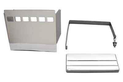 V-Twin 42-0547 Chrome Slotted Battery Cover Kit for 91-97 Sportster