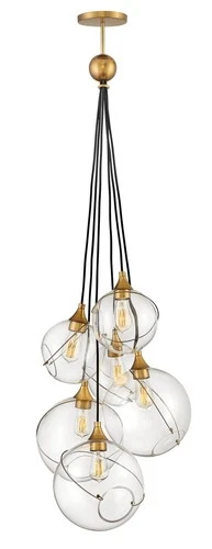 Hinkley Skye 24"W Heritage Brass 6-Light Cluster Pendant - Picture 3 of 9