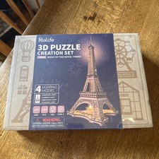 Rolife Night Of The Eiffel Tower 3D Puzzle 4 Lighting Modes TGL01 New Sealed