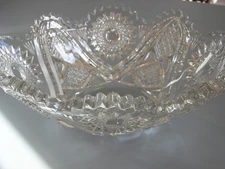 American Brilliant Period Cut Glass Bowl 8" x 12' - Gorgeous!!