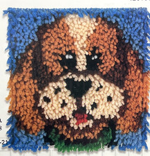 Caron WonderArt Junior Latch Hook Kit Puppy Face Pillow for Ages 6 Beginner NEW