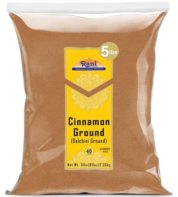 Rani Cinnamon Powder (Ground) Spice 80oz (5lbs) 2.27kg Bulk ~ All Natural | Salt