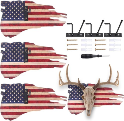 #ad #ad 3 Pcs Deer Skull Mount European Deer Plaque Hanger Set Skull Mounting Hanger Kit $53.89