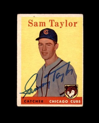 Sam Taylor Signed Original 1958 Topps Chicago Cubs Autograph