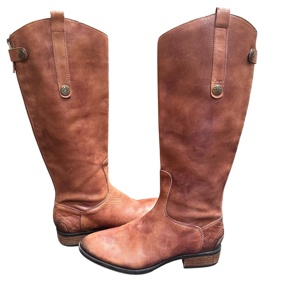 Sam Edelman Penny Whisky Leather Casual Brown Riding Boots Equestrian Size 7 - Image 2 of 4
