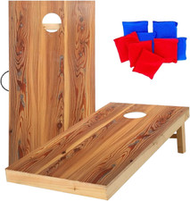 UKASE Solid Wood Regulation Size Cornhole Set Portable Bean Bags Toss Game with