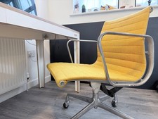 August 6th 1979 Herman Miller Eames Aluminium Desk Chair - Yellow Upholstery