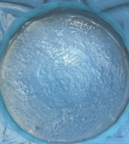 Scarce Northwood Blue Herringbone Opalescent Art Glass Bowl Red Edge - Picture 6 of 8