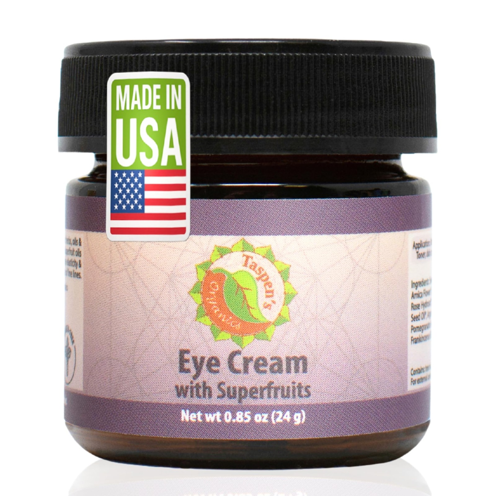 Taspens Organics Hydrating Eye Cream with Super Fruits for Dark Circles and Puffiness