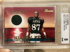 2001 Bowman Hula Bowl Relic Jersey Card #BJ-CT Chris Taylor BGS 8