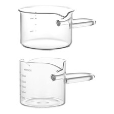 Transparent Espresso Milk Measure Pitcher Coffee Measuring Glass Cup with Handle