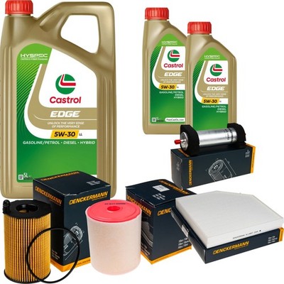 Inspektionspaket Castrol EDGE Titanium 5W-30 LL 7L für Audi A6 Avant 3.0 TDI