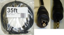 35ft 3.5mm MINI TOSlink Fiber/Fibre Optic/Optical Digital Audio SPDIF long Cable