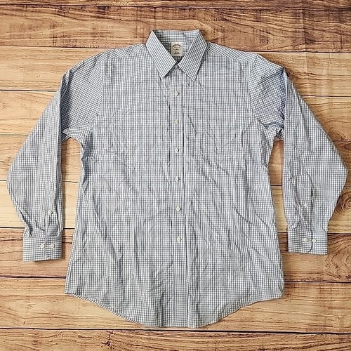 Brooks Brothers Regent Dress Shirt Adult 16 1/2 -4/5 Non Iron Blue Windowpane