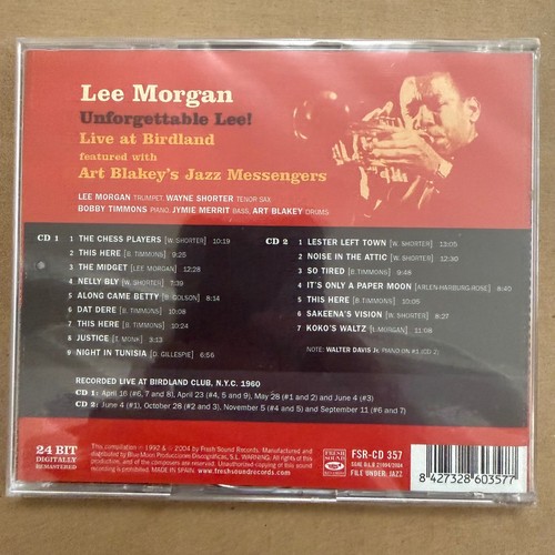 Lee Morgan - Unforgettable Lee! Live at Birdland CD 2004 Remastered Jazz Fresh - Bild 2 von 2