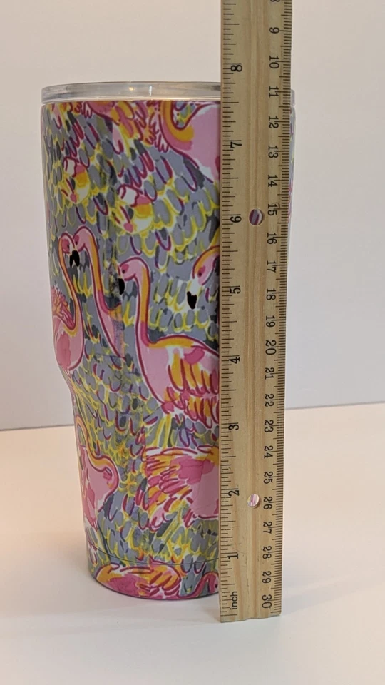 30 oz YETI Stainless Steel Insulated Tumbler Lily Pulitzer Flamingo Design 🦩 - Image 3 of 4