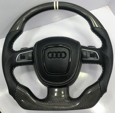 Audi A4a5a6 Sports Carbon Fiber Flat Bottom Steering Wheel S-line Sport Design
