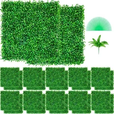 VEVOR Artificial Boxwood Panel, Boxwood Hedge Wall Panels UV 24pcs 10" X 10"