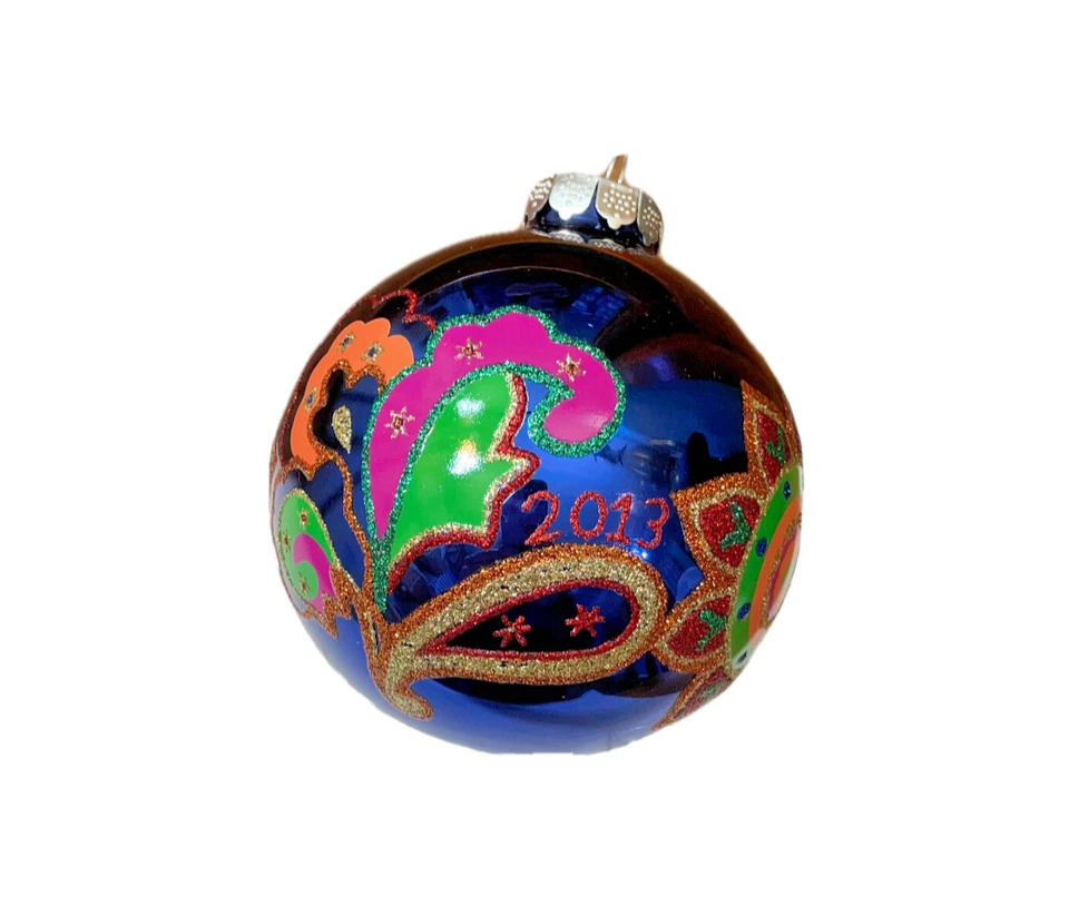 Vera Bradley Paisley Veneciano Árbol de Navidad Adorno Azul Naranja Fechado 2013 Foto 2 de 4