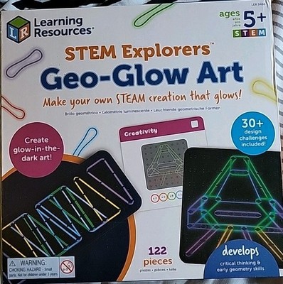 Learning Resources MINT-Forscher Geo-Glow Kunst, MINT-Spielzeug für Kinder, leuchtet im Dunkeln