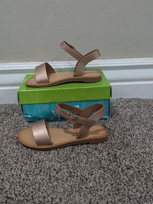 Size 9.5 Toddler Y-Not Big Boss 5-10 Rose Gold Strappy Sandals with Buckle