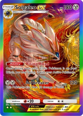 Solgaleo Pokemon Pocket Non Holo Card VMAX EX GX ACG V Star custom