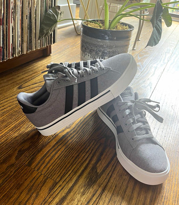 adidas Daily 4.0 Men s Low Top Lace-Up Sneakers Grey/Core Black/White IF4493