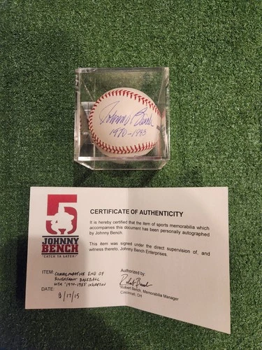 Johnny Bench Signed Farewell To Riverfront Baseball With Coa