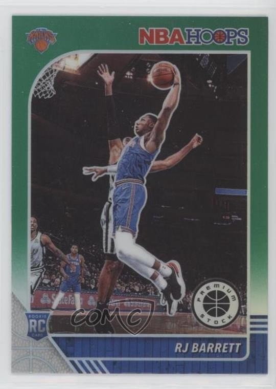 2019 Panini NBA Hoops Premium Stock Green Prizm RJ Barrett #201 Rookie RC 11h4
