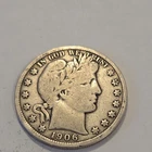 1906 D Barber half dollar - vg Silver