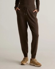 Pantalones deportivos Quince de cachemir 26,75” entrepierna para mujer talla mediana marrón