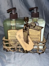 BRAND NEW LA BELLA PROVINCIA COCONUT LIME HAND SOAP/LOTION SET IN BASKET