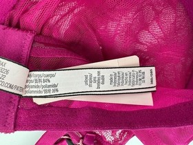 Victoria's Secret Unlined Strapless Bra Fuchsia Pink Lace Underwire Size 38D NWT