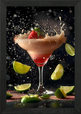 Pink Cosmopolitan Cocktail Framed Wall Art Poster Canvas Print Picture
