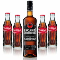 Cuba Libre Set - Bacardi Carta Negra Rum 0,7L 700Ml (40% Vol) + 4X Coca Cola 0,