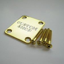 Custom shop hand engraved metal golden colour neck plate fits electric guitars