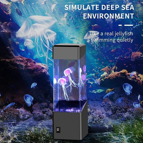 USB Jellyfish Lava Tank Aquarium Lamp Night Mood Light for Birthday Holiday Gift - Picture 5 of 16