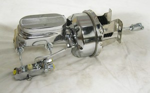 Milled Master Cylinder /& Bracket Kit CHROME Disc Drum 7/" Dual Power Booster
