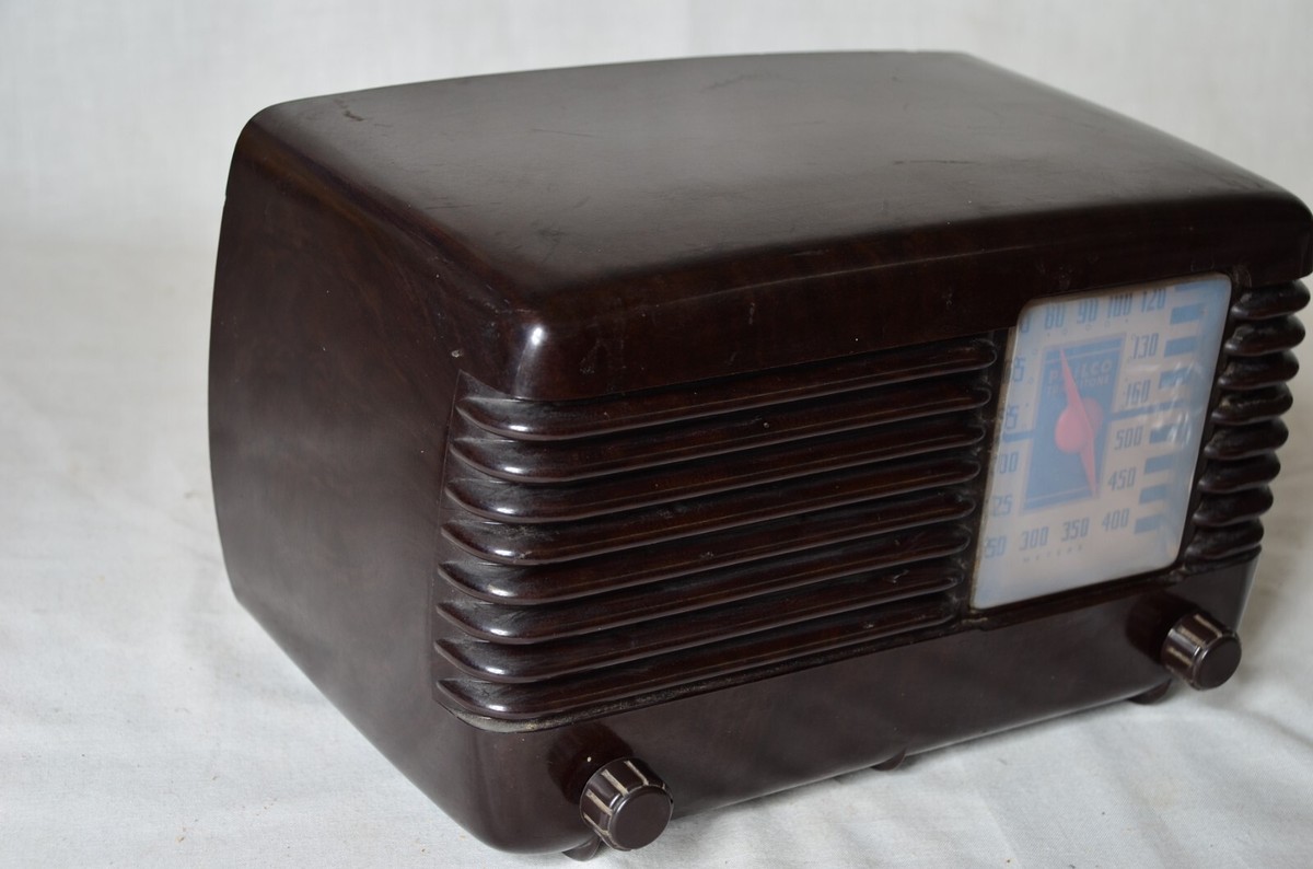 Vintage 1946 Philco Transitone Bakelite Tube Radio 46-200 Working