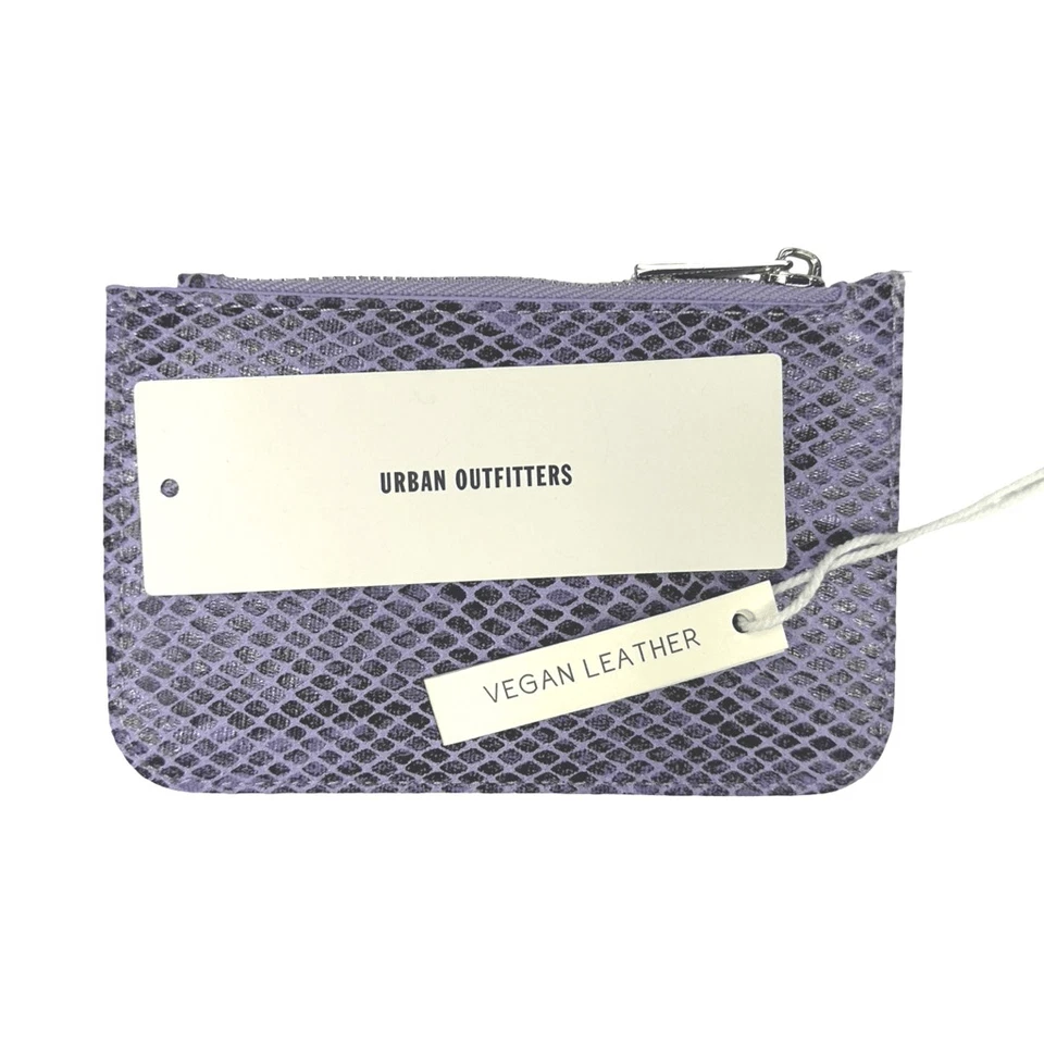 Urban Outfitters Lucy Delgado Tarjetero Cartera Púrpura Serpiente 5”x3.25” Cuero Vegano Foto 4 de 4