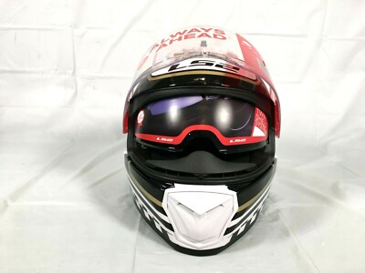 LS2 Full Face Motorcycle Helmet Race Breaker Classic White Black