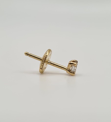 Boucles d'oreilles clou en Or blanc 18 carats sertie d'un diamant Poids 0.97g - Picture 3 of 6