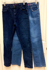 LOT of 2 Place Girls Blue Stretch Denim Jeans-Super Skinny  Bootcut Size 14 